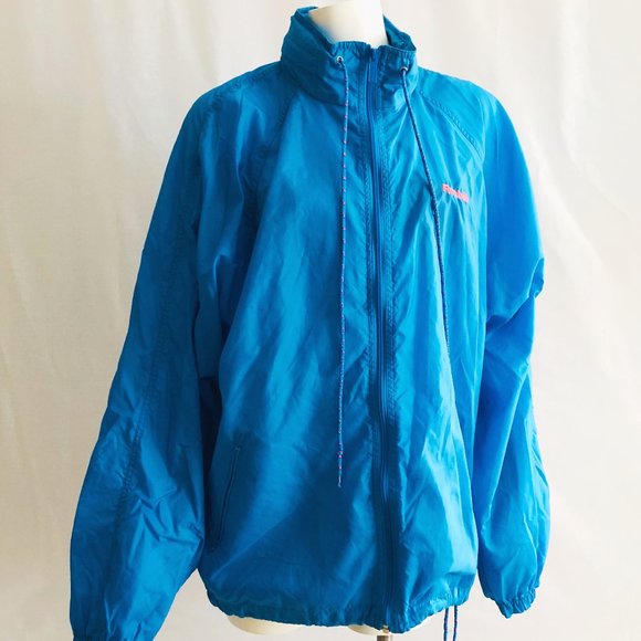 Reebok Windbreaker Mesh Lined Blue Large - Picture 1 of 8